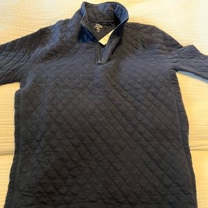 J. Crew Quilted half-zip pullover Navy , Size Medium NWT